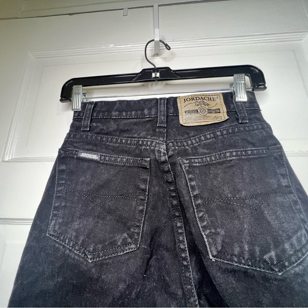 jordache vintage 90s high rise mom dad taper Jeans denim black 3 4 cotton - Picture 6 of 10